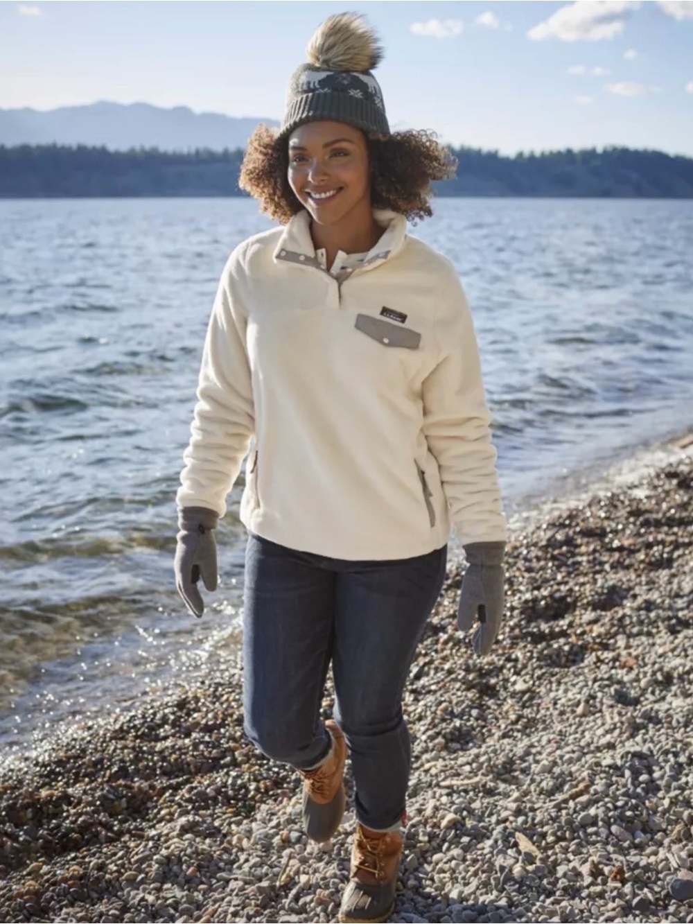 Women's L.L.Bean Hi-Pile Sherpa Fleece Pullover
Quarter-Zip Sz M